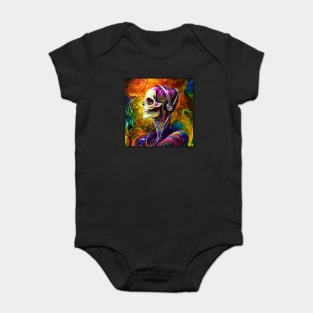 Bones Skull Listening To Music Baby Bodysuit